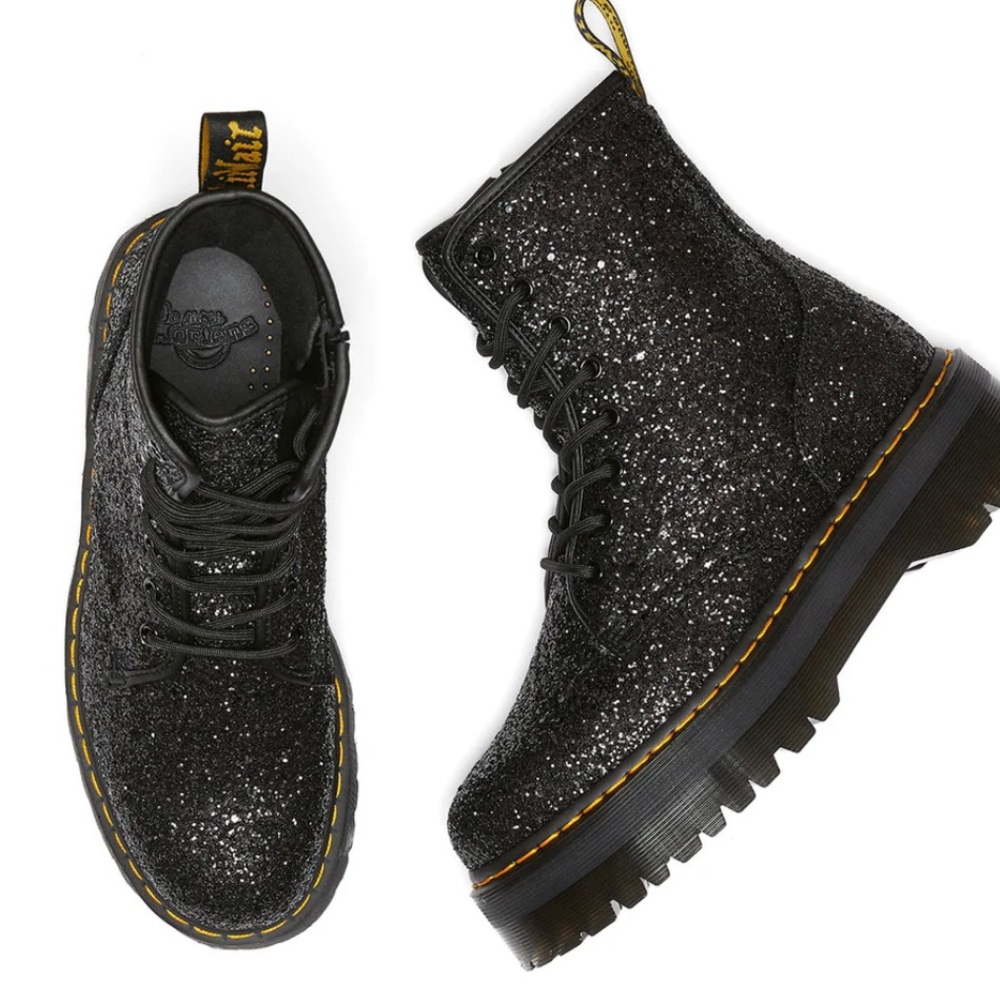Dr. Martens Jadon 8-Eye Glitter Platform Boots